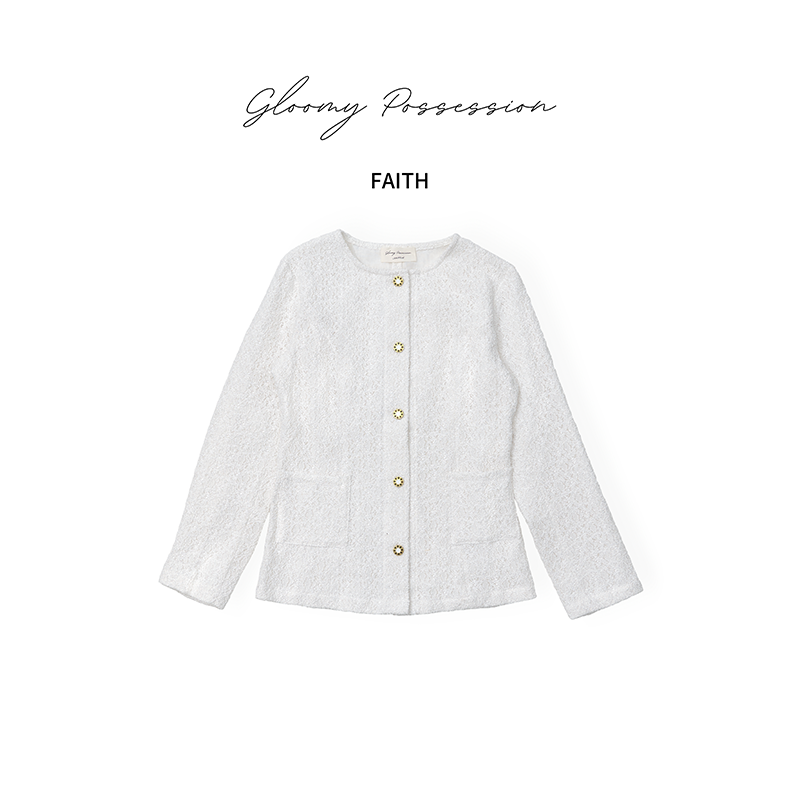Gloomy Possession【FAITH】白色蕾丝亚麻外套