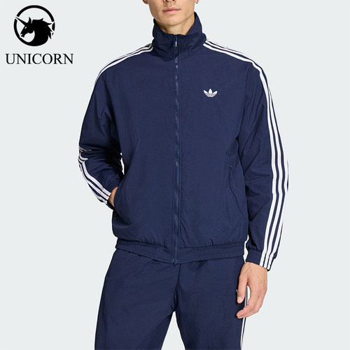 Adidas/阿迪达斯正品三叶草男士日常足球风立领夹克外套KE1365