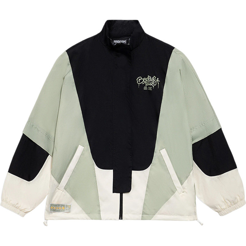 李宁正品反伍BADFIVE女子运动休闲时尚撞色立领夹克外套AFDS356