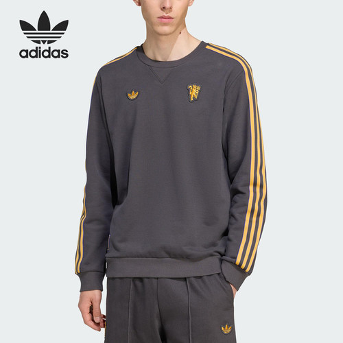 Adidas/阿迪达斯官方正品MUFC ICON SWT男士复古长袖卫衣JN2824