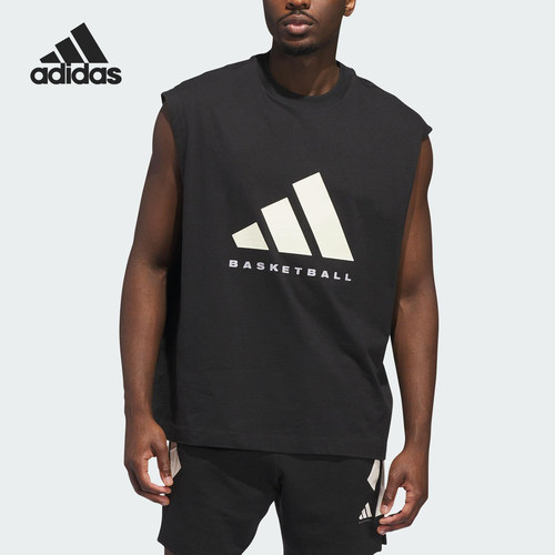 Adidas/阿迪达斯官方正品当季款男女无袖针织宽松短袖JX5586