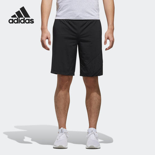 Adidas/阿迪达斯正品男士字母印花抽绳系带休闲短裤DU2418
