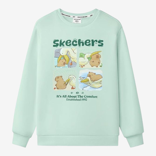 Skechers斯凯奇正品针织套头儿童日常通勤卫衣L425K120-01P9