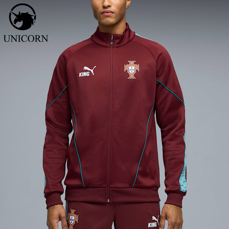 Puma/彪马正品KING新款男酒红蓝色足球训练经典夹克外套784833-24