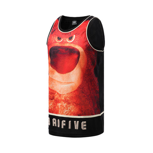 Lining/李宁正品夏季男子满印宽松透气篮球运动无袖背心AAYR205