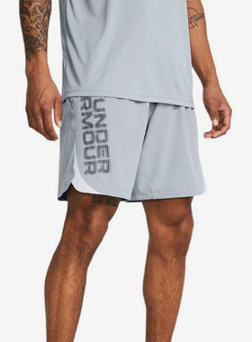 UA/安德玛正品新款男士字母印花简约训练舒适透气短裤1383344-001