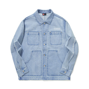 时尚 vital系列男女同款 休闲水洗牛仔外套AJDT705 李宁正品 Lining