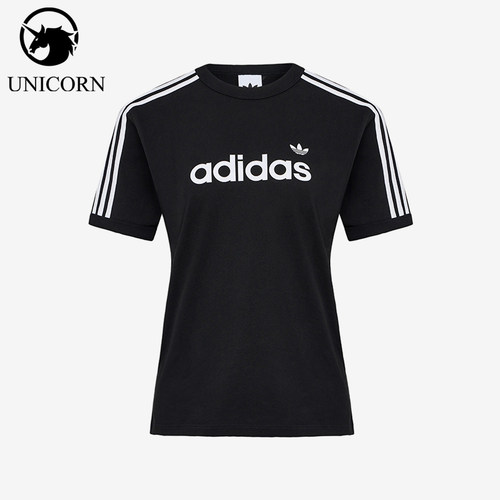 Adidas/阿迪达斯正品三叶草LINEART-SHIRT新款经典短袖T恤HZ9542