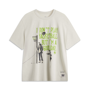 文化衫 短袖 AHSU573 反伍BADFIVE男子印花宽松运动休闲时尚 李宁正品