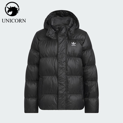Adidas/阿迪达斯正品三叶草儿童休闲连帽保暖运动羽绒服KH1795
