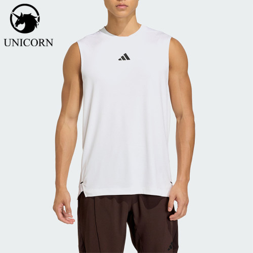 Adidas/阿迪达斯正品2026男士修身圆领T恤经典简约运动背心KD0376
