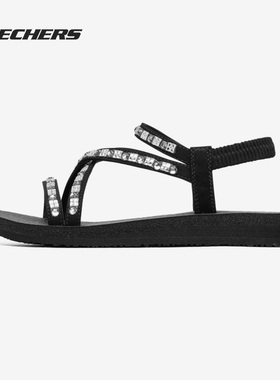 Skechers/斯凯奇新款女子夏季时尚闪亮休闲运动凉鞋 119144