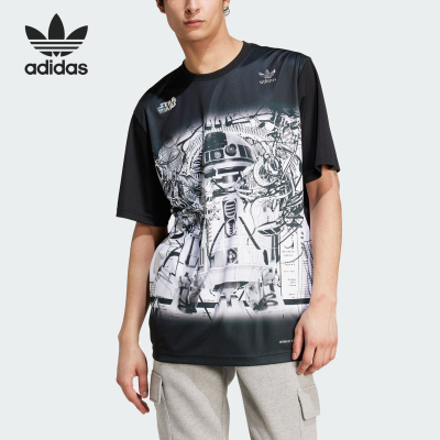 Adidas/阿迪达斯正品三叶草男士休闲印花宽松运动短袖IV9469