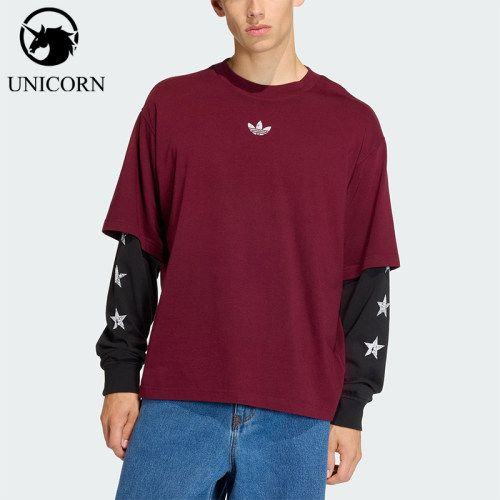 Adidas/阿迪达斯正品三叶草男士运动休闲宽松套头长袖T恤KF1869