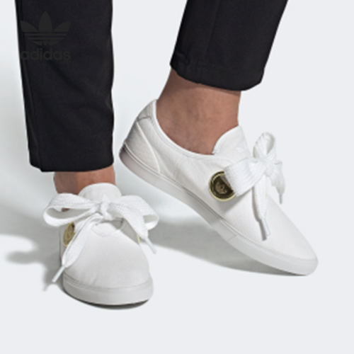 Adidas/阿迪达斯官方正品SLEEK LO W女子帆布休闲运动板鞋 FV0740
