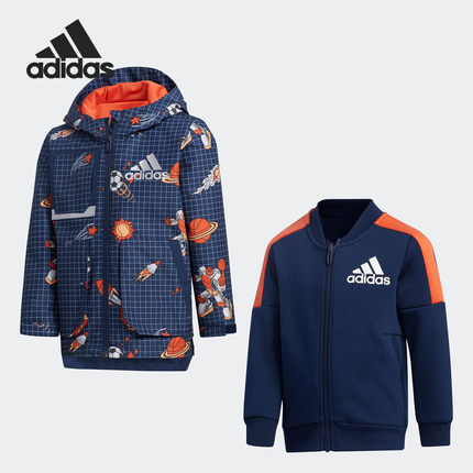 Adidas/阿迪达斯正品小童运动休闲梭织夹克二合一外套 GC7242