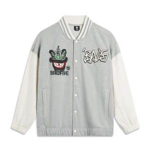 男子宽松针织夹克外套AJDT773 反伍BADFIVE冬季 Lining 李宁正品