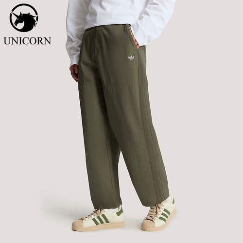 Adidas/阿迪达斯官方正品三叶草男士宽松休闲耐穿梭织长裤KT3044
