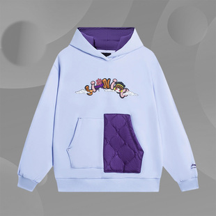 女大童运动生活长袖 新款 连帽宽松加绒卫衣YWDS356 李宁正品 Lining