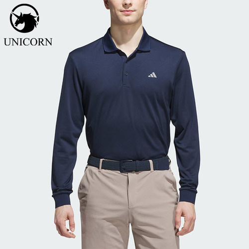 Adidas/阿迪达斯正品男士时尚休闲透气长袖运动POLO衫KA7915