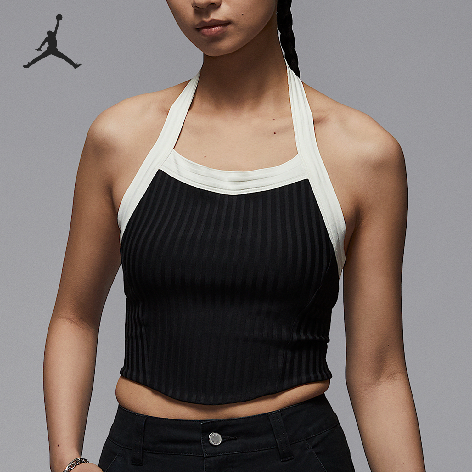 Nike/耐克正品JORDAN女士短款透气挂脖式透气上衣HJ0053-010