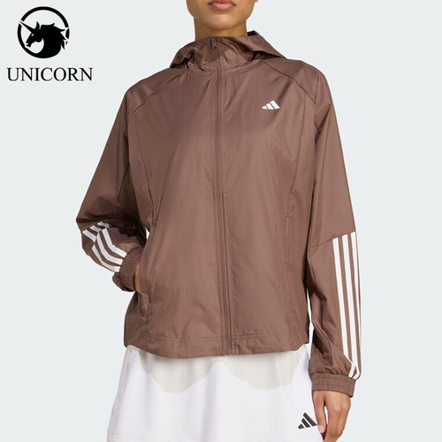 Adidas/阿迪达斯正品新款女士防风连帽经典舒适长袖夹克JX7381