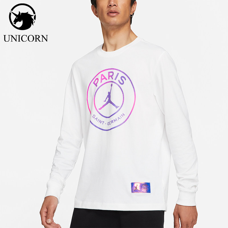 Nike/耐克正品男士印花图案圆领经典运动透气长袖T恤CZ0792-100