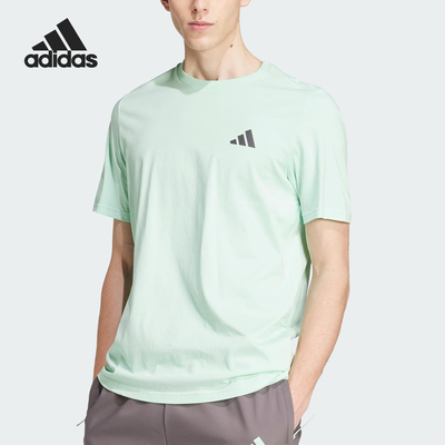 Adidas/阿迪达斯官方正品2025新款男士透气训练宽松短袖JY3033