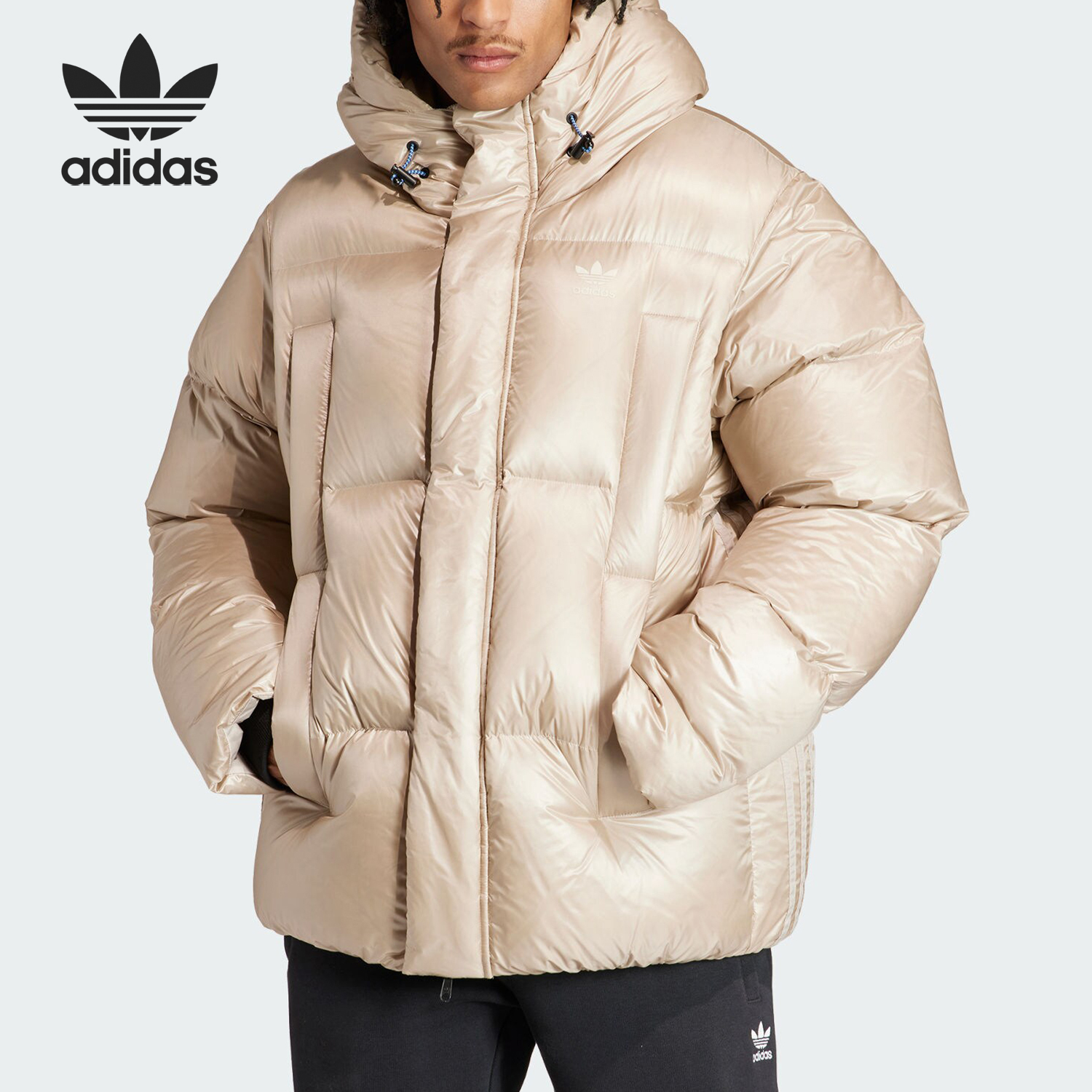 Adidas/阿迪达斯正品三叶草男子宽松保暖休闲羽绒服IR7134