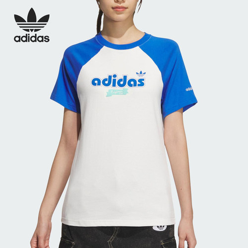 Adidas/阿迪达斯官方正品三叶草女士宽松日常印花休闲短袖JM8006