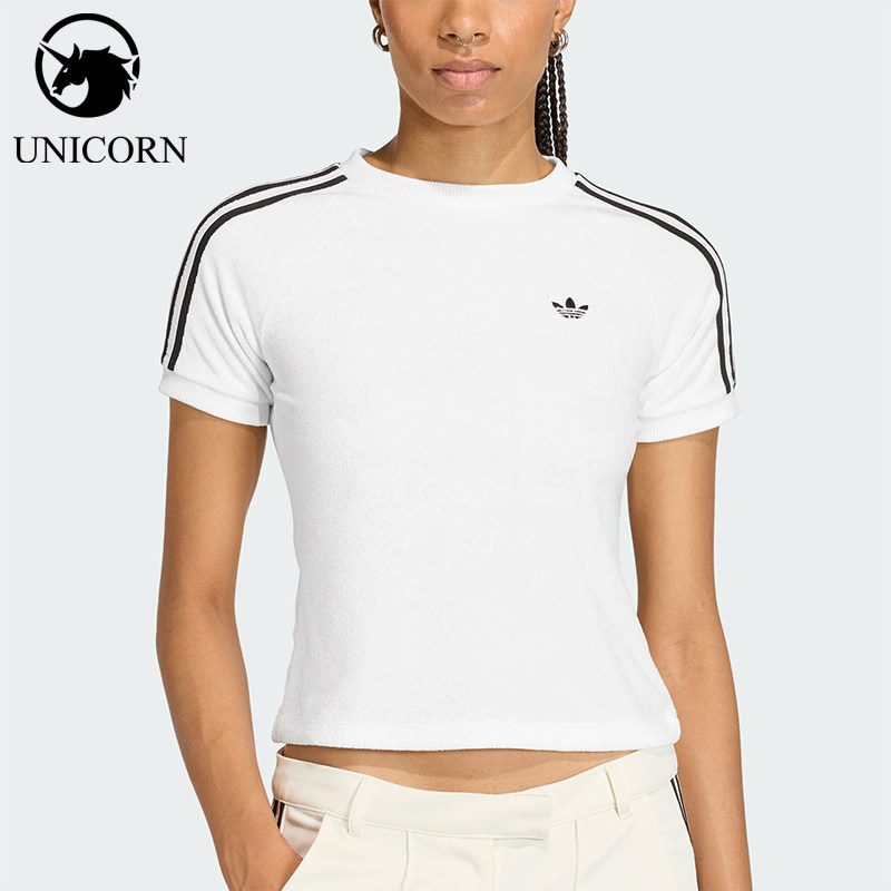 Adidas/阿迪达斯官方正品三叶草女士日常短款休闲时尚T恤KD1411图片