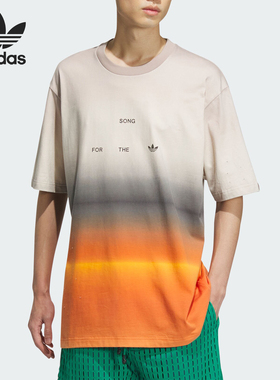 Adidas/阿迪达斯正品三叶草情侣款运动休闲圆领短袖T恤IU3296