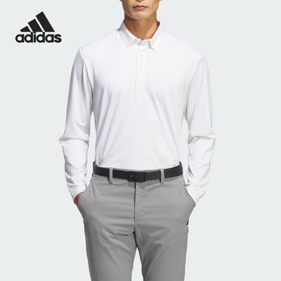 Adidas/阿迪达斯官方正品2025男士套头翻领运动长袖POLO衫JM7115