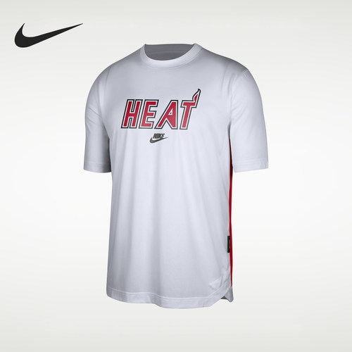 Nike耐克正品热火队男速干型出场投篮训练服短袖T恤DN8615-100