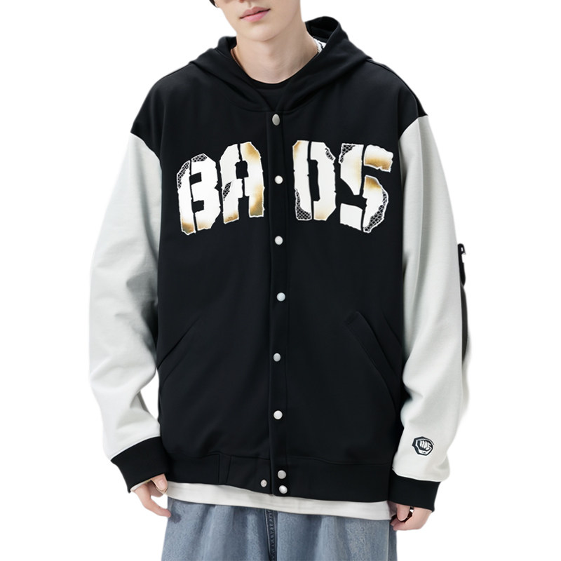 李宁正品反伍BADFIVE男子宽松透气运动休闲连帽夹克外套AWDU261-5