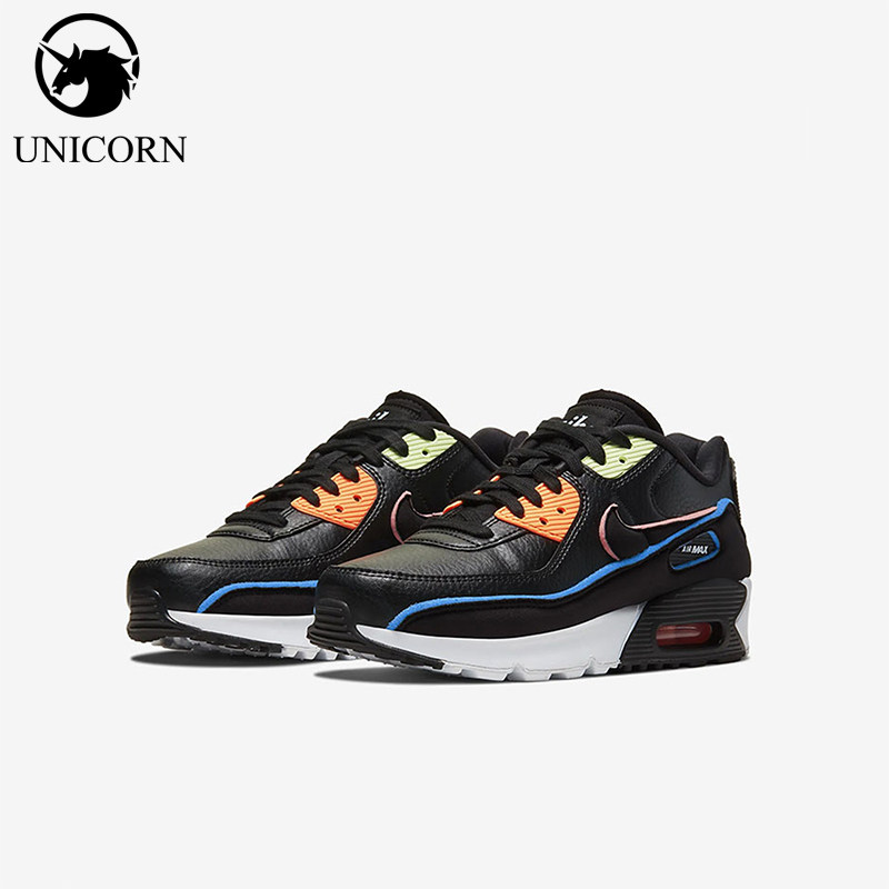 Nike/耐克正品AirMax90SE新款儿童黑色鞋经典跑步鞋CK4068-01