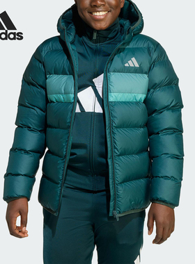 Adidas/阿迪达斯正品2025秋季款大童日常连帽耐穿保暖棉服JL7437