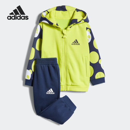 Adidas/阿迪达斯正品婴幼童连帽外套印花休闲运动套装GP0351
