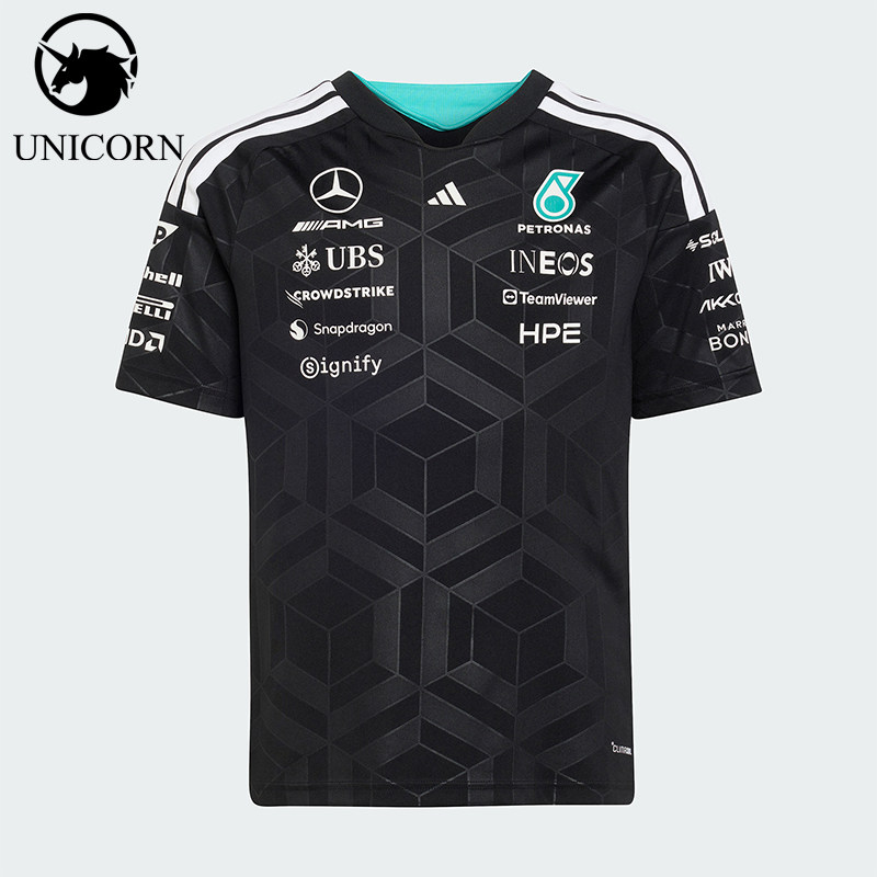 Adidas/阿迪达斯正品AMG马石油F1车队大童经典运动短袖T恤KF0165