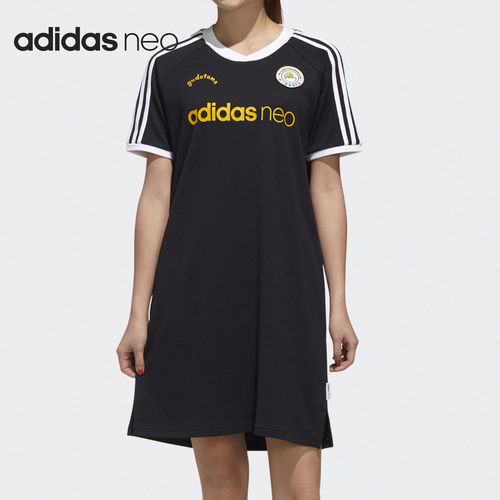 Adidas/阿迪达斯官方正品蛋黄哥联名女子运动短袖连衣裙 GL7227