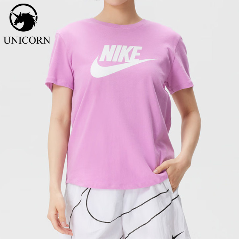 Nike/耐克正品Sportswear新款女粉白色柔软经典短袖T恤DX7907-504