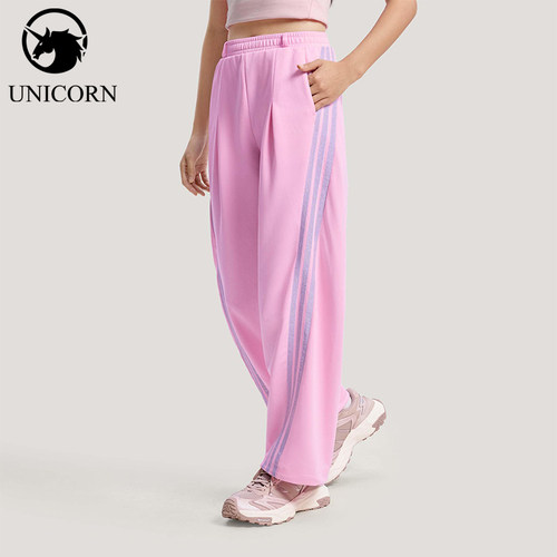 Adidas/阿迪达斯正品2026春季款女士日常印花直筒运动长裤KS0035