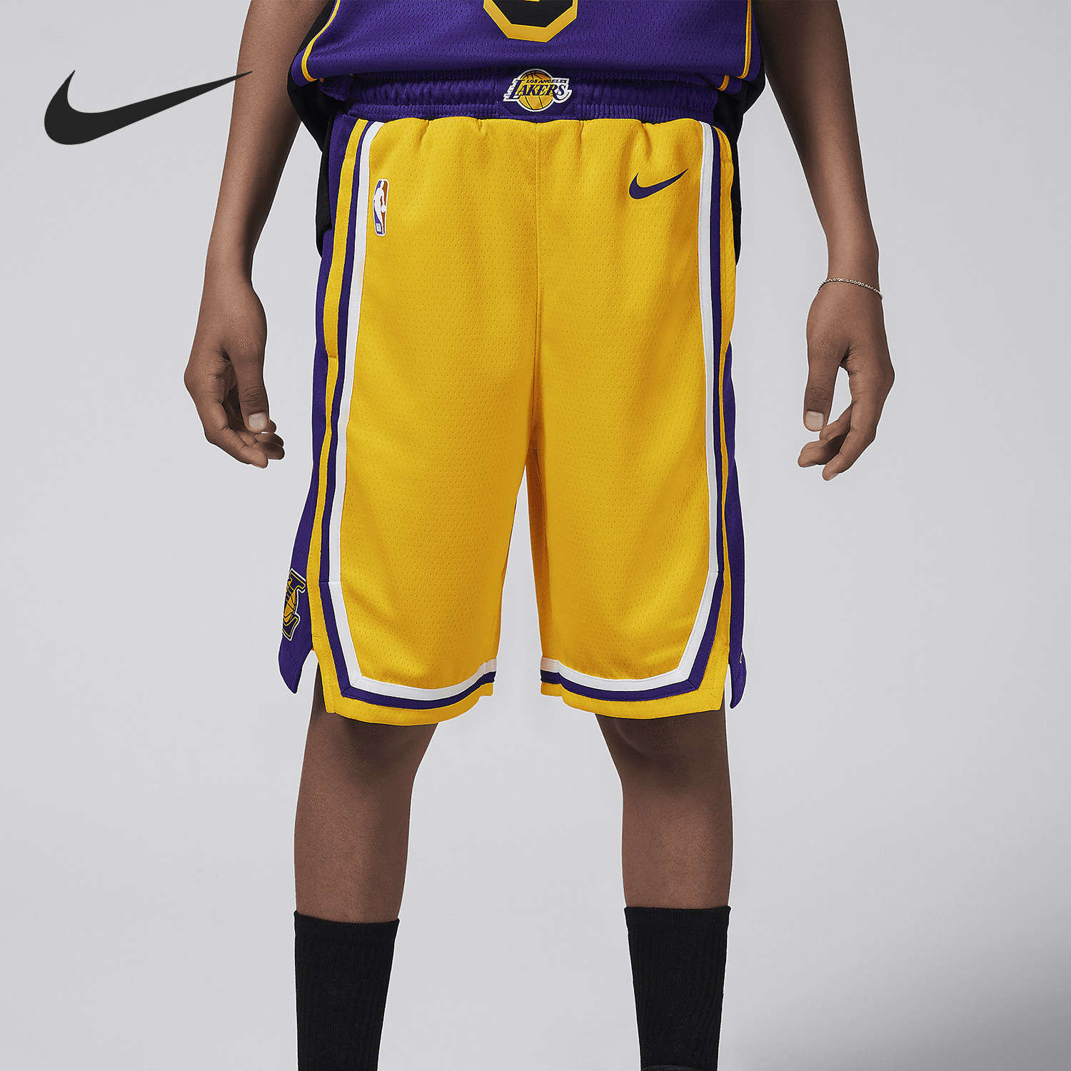 Nike/耐克正品洛杉矶湖人队NBA 大童运动篮球短裤FZ1187-728,童装/婴儿装/亲子装,裤子,淘宝优惠券,粉丝福利购,淘宝优惠卷