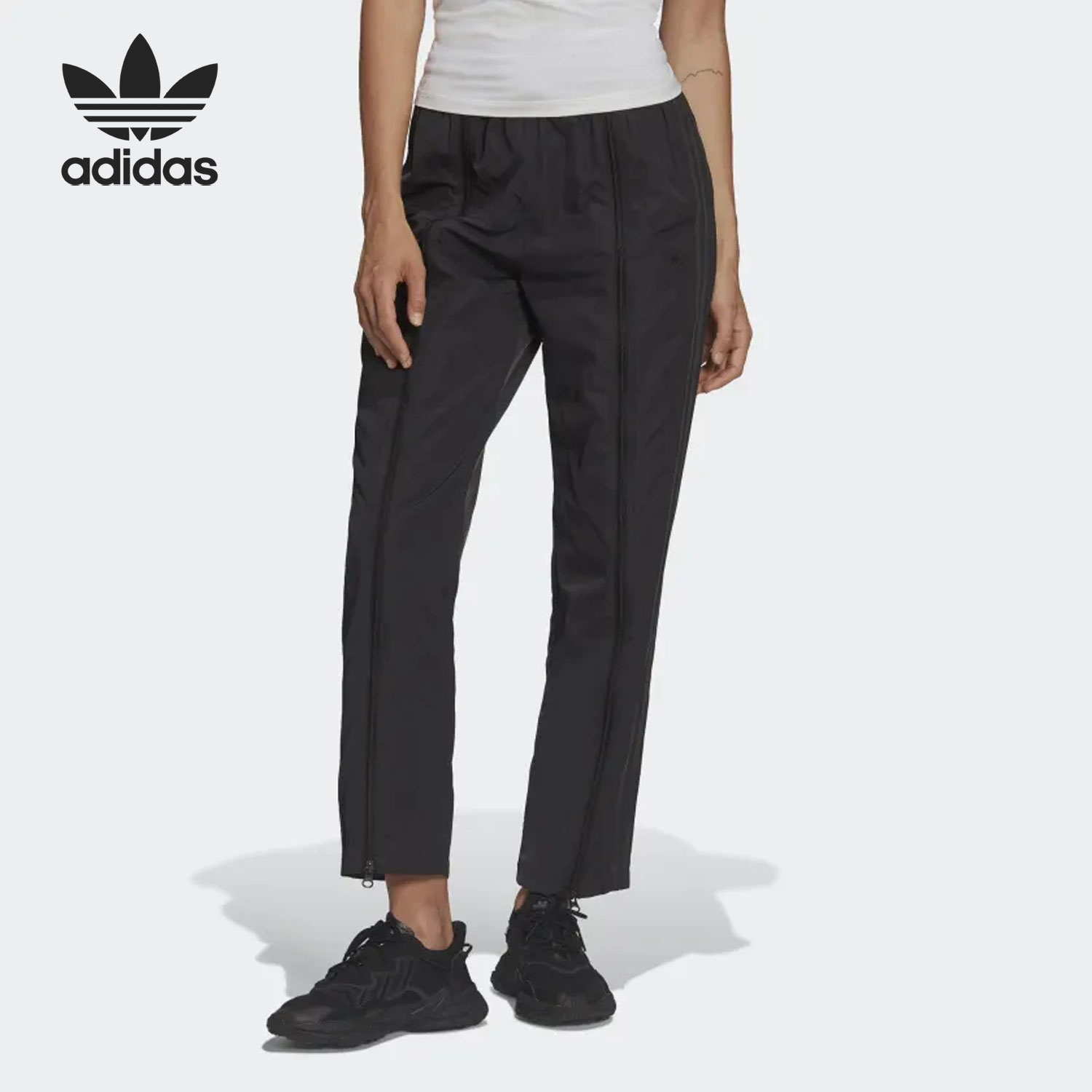 Adidas/阿迪达斯正品三叶草拉链梭织女子运动休闲长裤HF7429