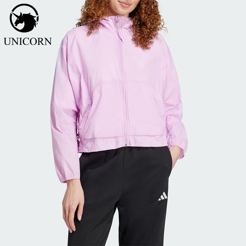 Adidas/阿迪达斯官方正品CITYESCAPE新款女粉色连帽外套JC5824