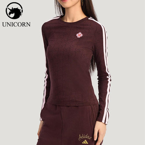 Adidas/阿迪达斯官方正品春秋女士新年款亲肤圆领长袖T恤BKW4678