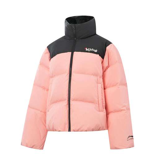 李宁正品运动生活系列女大童时尚潮流运动保暖立领羽绒服YYMV056