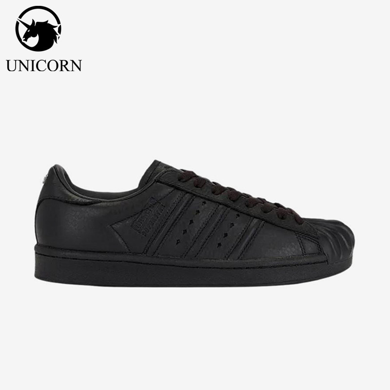Adidas/阿迪达斯正品三叶草男女黑色低帮经典复古日常板鞋KI0824 - 实物图
