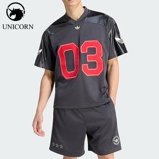 Adidas/阿迪达斯正品三叶草男士复古梭织球衣短袖T恤KU9215