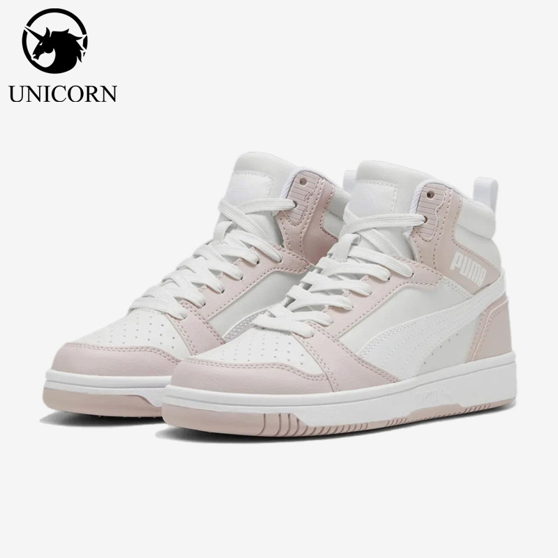 Puma/彪马正品Reboundv6JR男女白粉色高帮日常经典板鞋393831-20